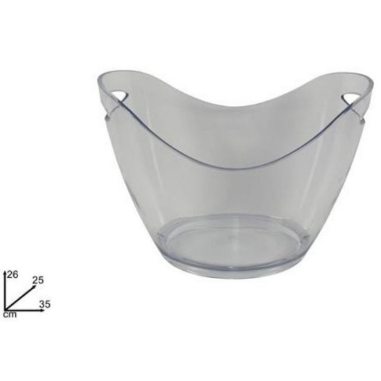 Σαμπανιέρα plexiglass οβάλ διάφανη 35x25x26εκ.