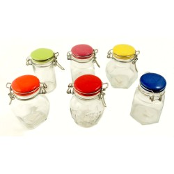 Σετ 12 βαζάκια μπαχαρικών με πορσελάνινο καπάκι 8x4,5εκ.