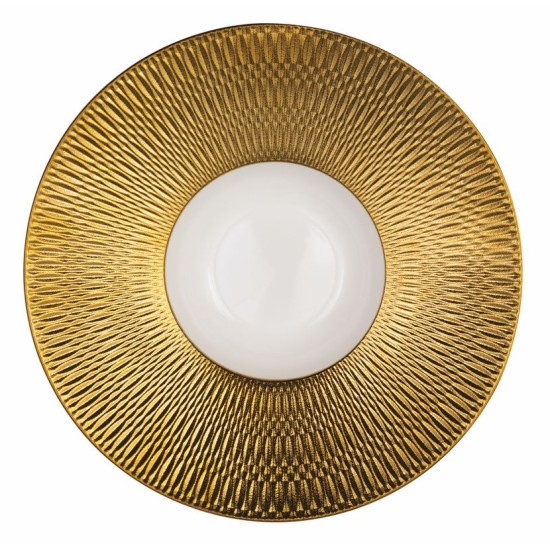 Πιάτο ζυμαρικών πορσελάνης χρυσό 27,5/12,5x7εκ. DERAS