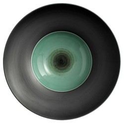 Πιάτο βαθύ πορσελάνης πράσινο/μαύρο 24/12,5x5εκ. EKATE