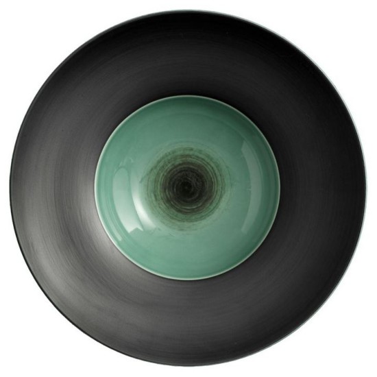 Πιάτο βαθύ πορσελάνης πράσινο/μαύρο 24/12,5x5εκ. EKATE