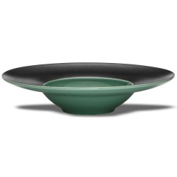 Πιάτο ζυμαρικών πορσελάνης πράσινο/μαύρο 29/12,5x5εκ. EKATE