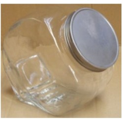 Μπισκοτιέρα γυάλινη με μεταλλικό καπάκι 2.5L