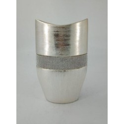 Ανθοδοχείο κεραμικό ασημί με στρας 18x9x28εκ.