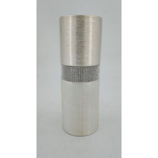 Ανθοδοχείο κεραμικό ασημί με στρας 10,8x29,2εκ.