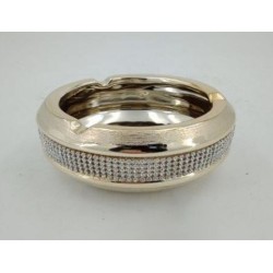 Σταχτοδοχείο κεραμικό ασημί με στρας 15x5,5εκ.