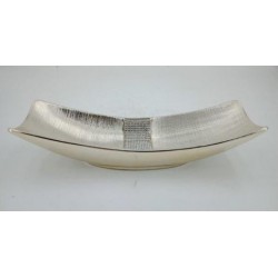 Πιατέλα κεραμική ασημί με στρας 36x12,8x7,8εκ.