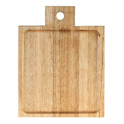 Ξύλινο πιάτο καστανιάς σκαμένο με χερούλι 20x20x1,9εκ.