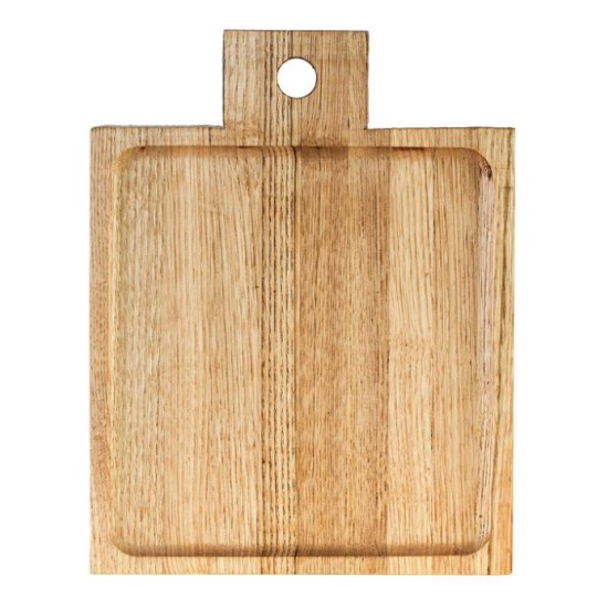 Ξύλινο πιάτο καστανιάς σκαμένο με χερούλι 20x20x1,9εκ.