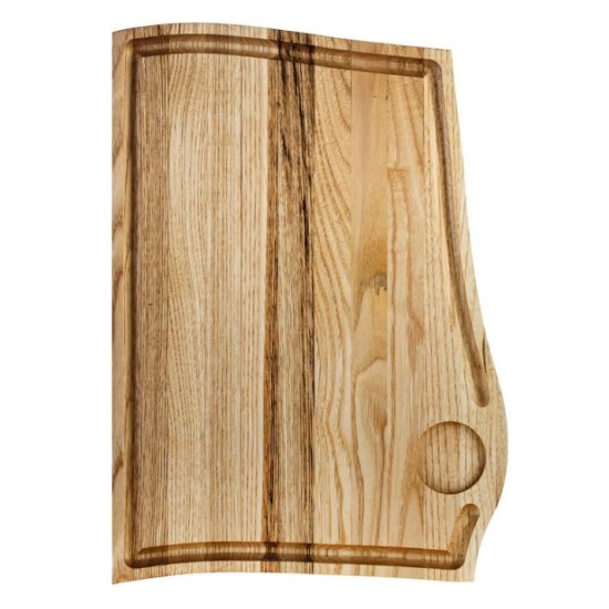 Πιατέλα ξύλινη καστανιάς με λούκι και ντιπ 38x28x1,9εκ.