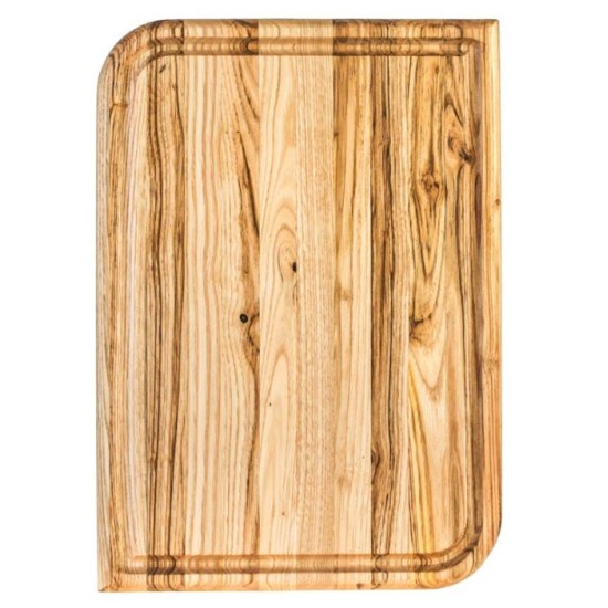 Πιατέλα ξύλινη καστανιάς με λούκι 38x27x1,9εκ.