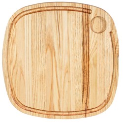 Πιατέλα ξύλινη καρυδιά με λούκι και 1 ντιπ 35x35x1,9εκ.