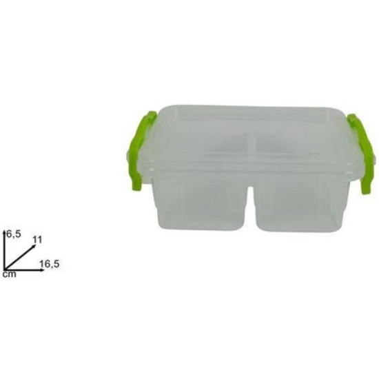 Φαγητοδοχείο πλαστικό 2 θέσεων 500ml 16,5x11x6,5εκ.