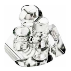 Σετ αλατοπίπερο 4 θέσεων ανοξείδωτο AISI 430 11x9x13εκ.