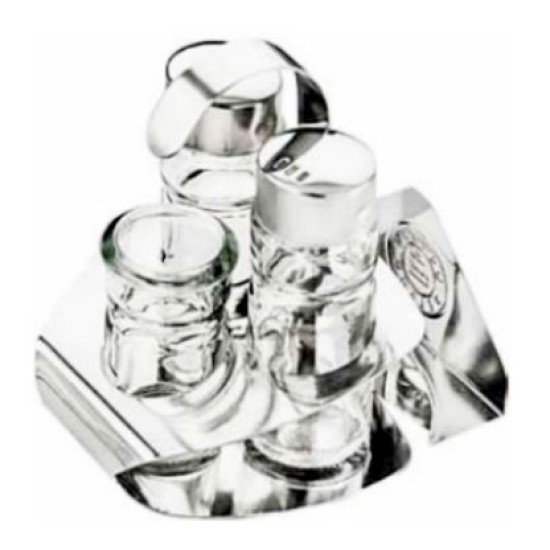 Σετ αλατοπίπερο 4 θέσεων ανοξείδωτο AISI 430 11x9x13εκ.