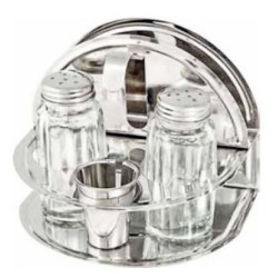 Σετ αλατοπίπερο 4 θέσεων ανοξείδωτο AISI 430 13x10,5x10,5εκ. Cortina