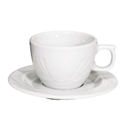 Φλυτζάνι καπουτσίνο πορσελάνινο κωνικό λευκό με ανάγλυφο 190ml NEFELI