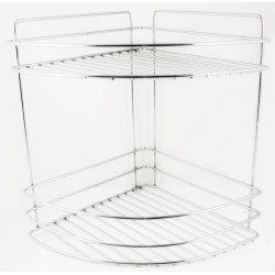 Εταζέρα inox ΓΩΝΙΑ χ2 ράφια ελληνική 24,5x24,5x27εκ.