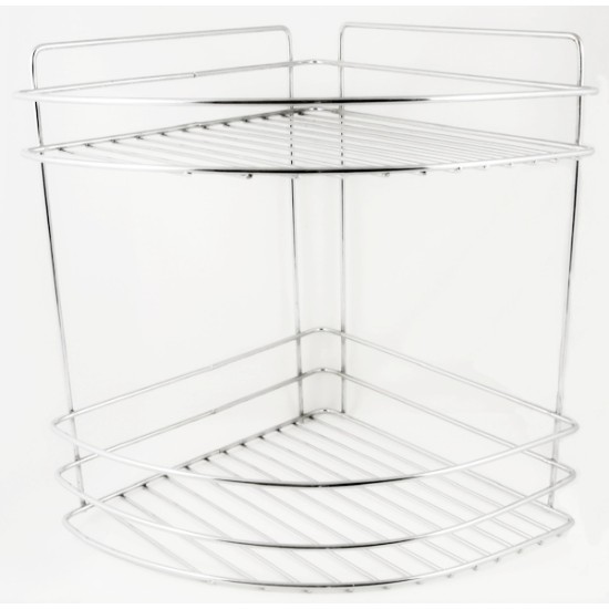 Εταζέρα inox ΓΩΝΙΑ χ2 ράφια ελληνική 24,5x24,5x27εκ.