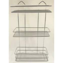 Εταζέρα inox ΙΣΙΑ χ3 ράφια ελληνική 28,5x14x45,5εκ.