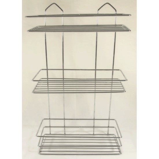 Εταζέρα inox ΙΣΙΑ χ3 ράφια ελληνική 28,5x14x45,5εκ.