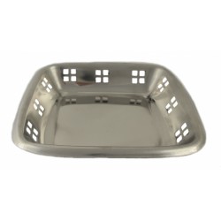 Ψωμιέρα-καλαθάκι τετράγωνη inox 22,5x4εκ.