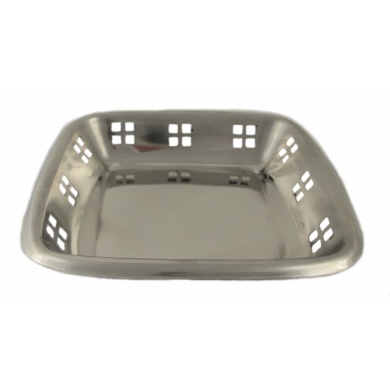 Ψωμιέρα-καλαθάκι τετράγωνη inox 22,5x4εκ.