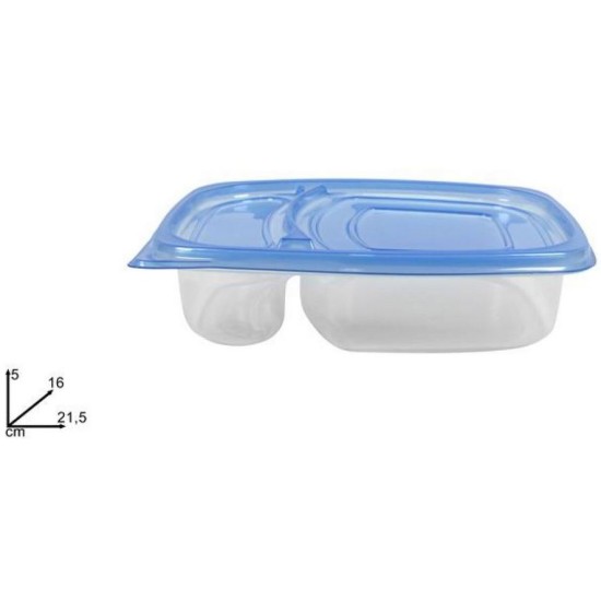 Σετ 2 φαγητοδοχεία 2 θέσεων 850ml 21,5x16x5εκ.