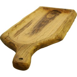 Πιατέλα ξύλο καστανιά σκαμένη με χερούλι 57x23εκ.