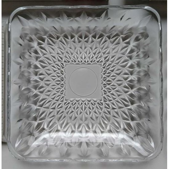 Σετ 6 πιάτα πάστας κρυστάλλινα τετράγωνα 14εκ. DAHLIA