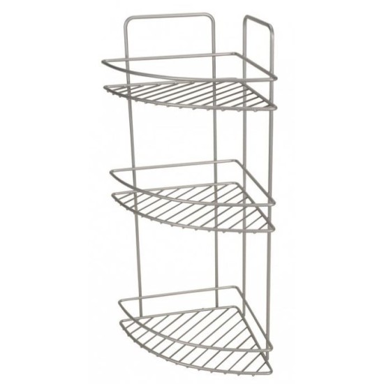 Εταζέρα inox ΓΩΝΙΑ χ3 ράφια ελληνική 24,5x24,5x45εκ.