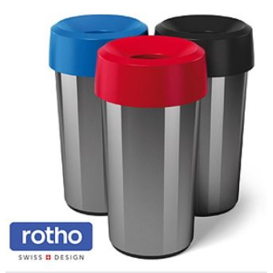 Κάδος απορριμμάτων πλαστικός με ανοιχτή κίτρινη οροφή 38x73εκ. 50L Iris