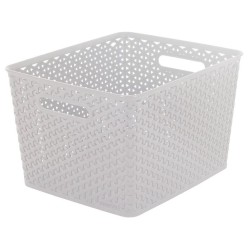 Καλάθι αποθήκευσης rattan λευκό 33,5x32,5x28εκ. MyStyle