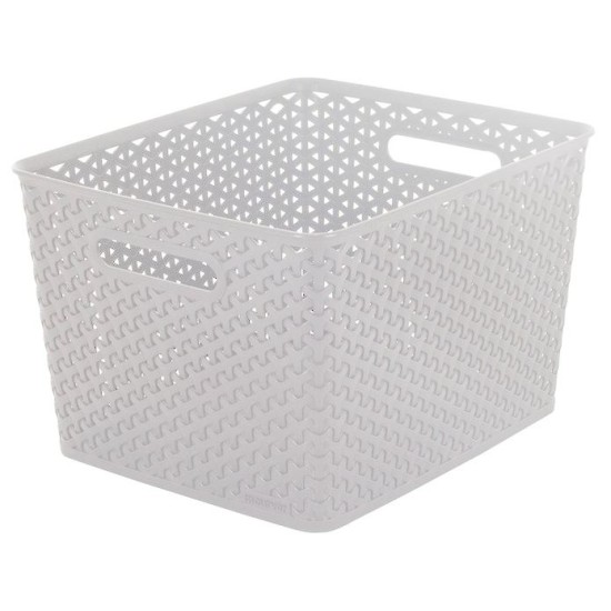 Καλάθι αποθήκευσης rattan λευκό 33,5x32,5x28εκ. MyStyle