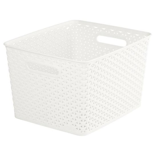 Καλάθι αποθήκευσης rattan λευκό 35,5x29,6x22εκ. MyStyle