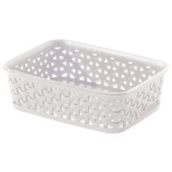 Καλάθι αποθήκευσης rattan λευκό 20x14x6εκ. MyStyle