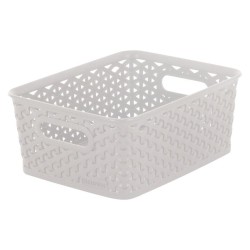 Καλάθι αποθήκευσης rattan λευκό 26x20x6εκ. MyStyle