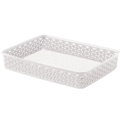 Καλάθι αποθήκευσης rattan λευκό 36x26x6εκ. MyStyle