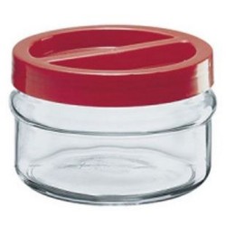 Βάζο γυάλινο στρόγγυλο με πλαστικό καπάκι 1.5L ORTES