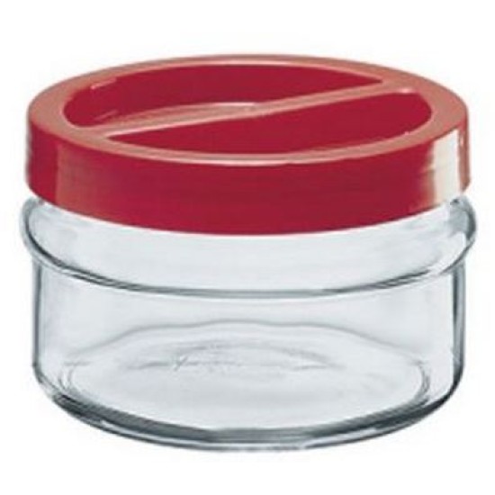 Βάζο γυάλινο στρόγγυλο με πλαστικό καπάκι 1.5L ORTES