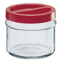 Βάζο γυάλινο στρόγγυλο με πλαστικό καπάκι 2.5L ORTES