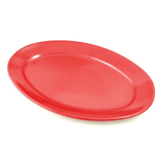 Ραβιέρα μελαμίνης οβάλ κόκκινη 20,5x11,5εκ. Family