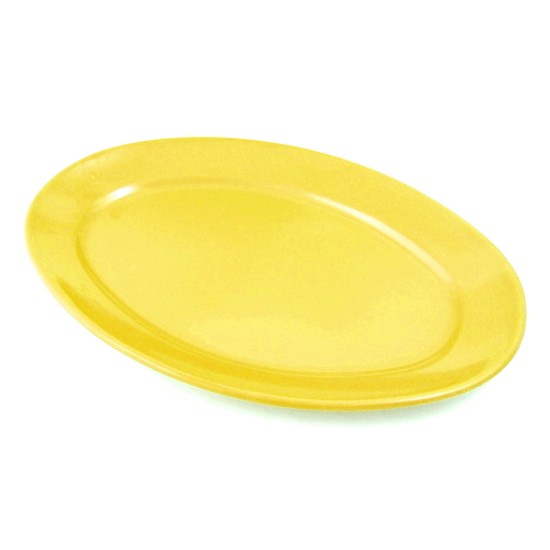 Ραβιέρα μελαμίνης οβάλ κίτρινη 20,5x11,5εκ. Family
