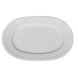 Πιατέλα πορσελάνινη λευκή οβάλ με ανάγλυφο 29εκ. NEFELI