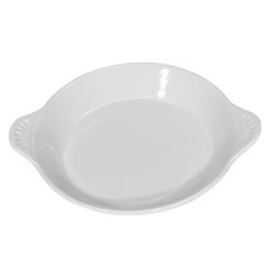 Σαγάνι πορσελάνινο λευκό με αυτάκια στρόγγυλο 21,5x2,5εκ.