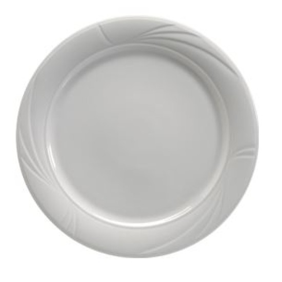 Πιάτο ρηχό πορσελάνινο λευκό με ανάγλυφο 22εκ. NEFELI