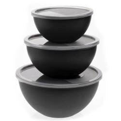 Σετ 3 μπωλ ανάμειξης πλαστικά με καπάκι 1-2-3L