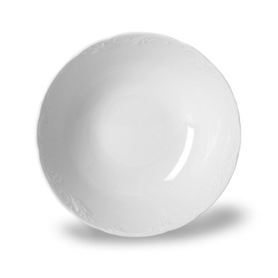 Σαλατιέρα πορσελάνινη λευκή με ανάγλυφο 23εκ. TULIP