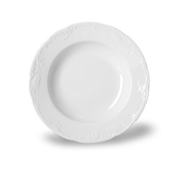 Πιάτο βαθύ πορσελάνινο λευκό με ανάγλυφο 23εκ. TULIP