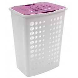 Καλάθι απλύτων πλαστικό μωβ/λευκό 45x34x57εκ. 60L Victor